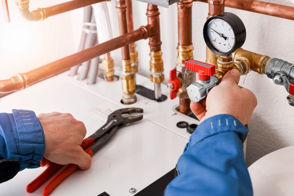 plumber checking water lines